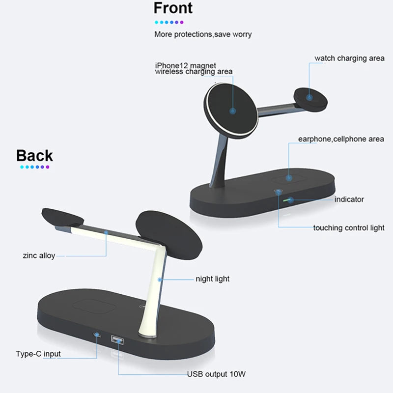 3 In 1 Wireless Charger Stand For iPhone Apple Watch And AirPods