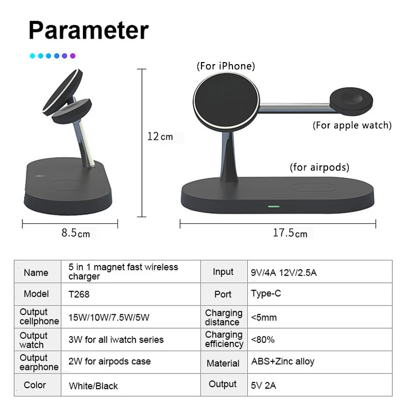 3 In 1 Wireless Charger Stand For iPhone Apple Watch And AirPods